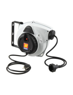 Carrete de manguera retráctil -3 x 2,5mm clavija UE x 10m 2