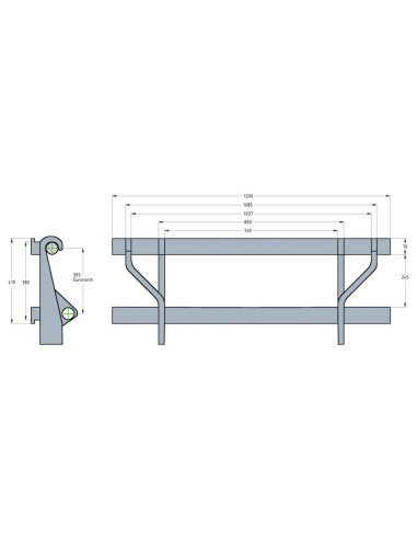 Soporte Palé Capacidad de carga 1200/1000 kgs