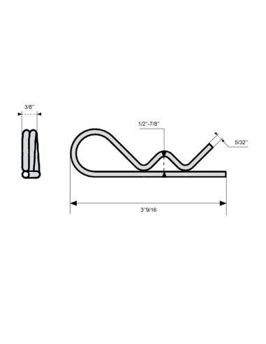 Pasador Beta Doble Vuelta, Ø clip4mm x 95mm