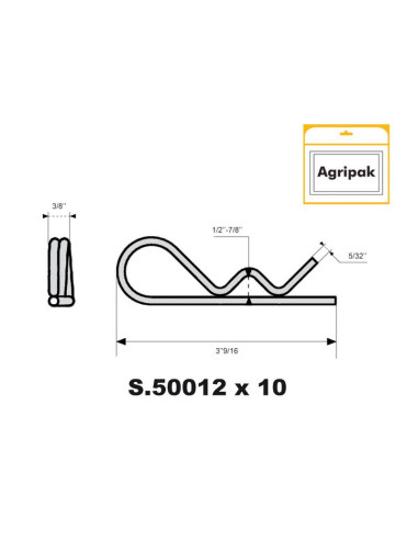 Pasador Beta Doble Vuelta, Ø clip4mm x 95mm