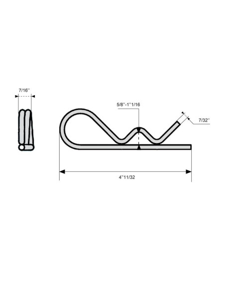 Pasador Beta Doble Vuelta, Ø clip5mm x 110mm