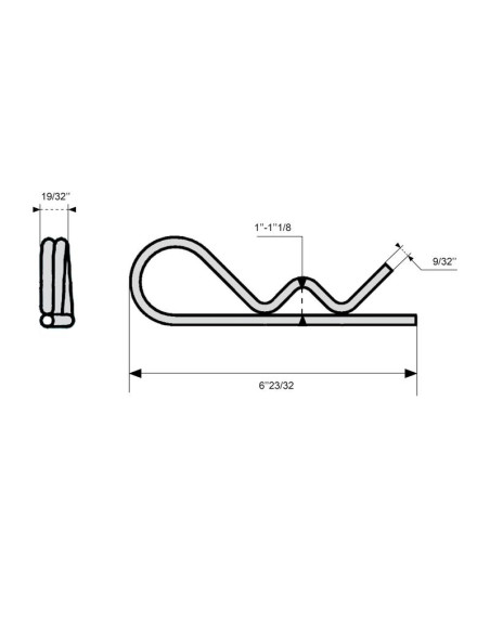 Pasador Beta Doble Vuelta, Ø clip7mm x 150mm