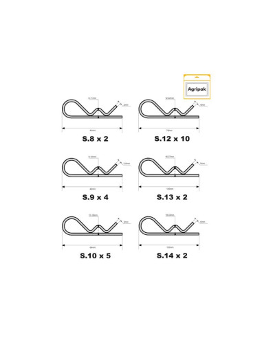 Pasador Beta, Ø clip2-6mm x 44-120mm