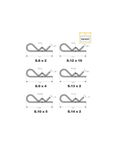 Pasador Beta, Ø clip2-6mm x 44-120mm
