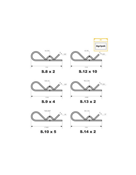 Pasador Beta, Ø clip2-6mm x 44-120mm