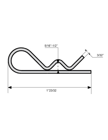 Pasador Beta, Ø clip2.5mm x 43mm