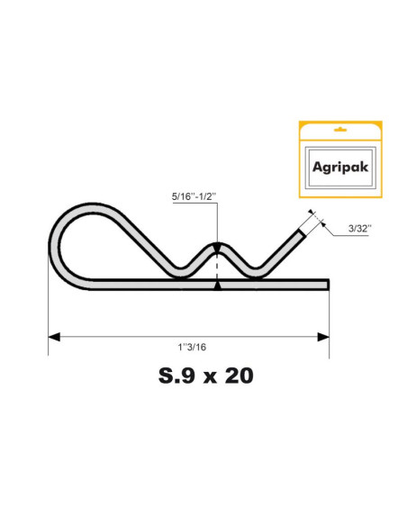 Pasador Beta, Ø clip2.5mm x 46mm