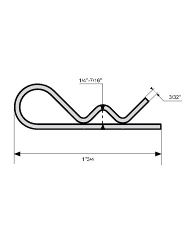 Pasador Beta, Ø clip2mm x 44mm