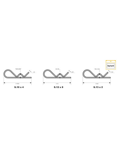 Pasador Beta, Ø clip3-5mm x 66-105mm