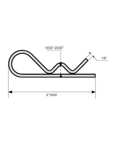 Pasador Beta, Ø clip3mm x 66mm