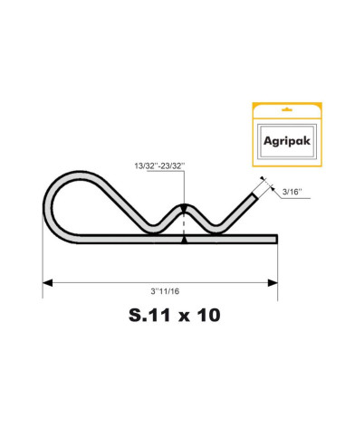 Pasador Beta, Ø clip4.5mm x 93mm