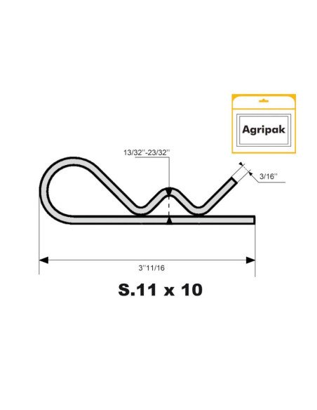 Pasador Beta, Ø clip4.5mm x 93mm