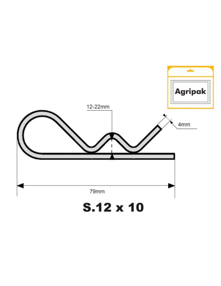 Pasador Beta, Ø clip4mm x 79mm