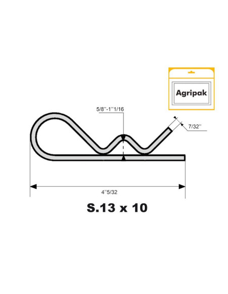 Pasador Beta, Ø clip5mm x 105mm