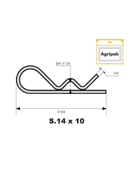 Pasador Beta, Ø clip6mm x 120mm