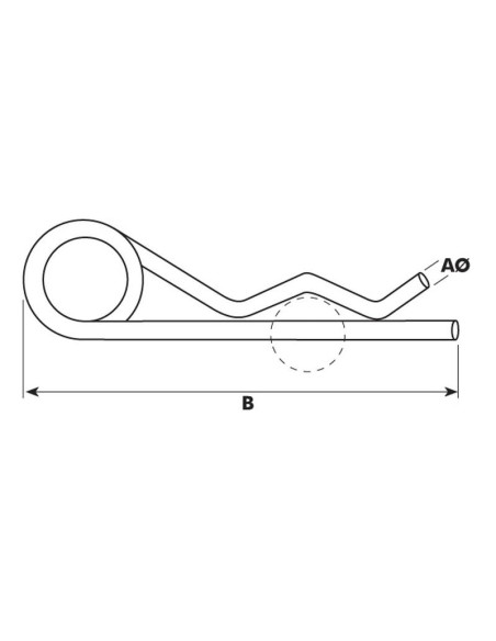 Pasador Beta, Ø clip7mm x 163mm