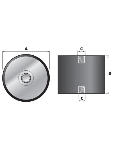 Silemblock - Afilar a Afilar, Ø30mm.