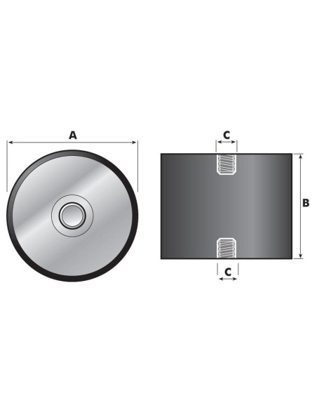 Silemblock - Afilar a Afilar, Ø50mm.