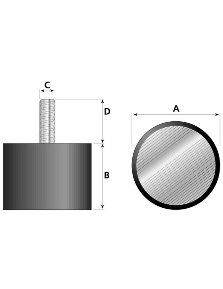 Silemblock - Tornillo a Pie, Ø30mm.